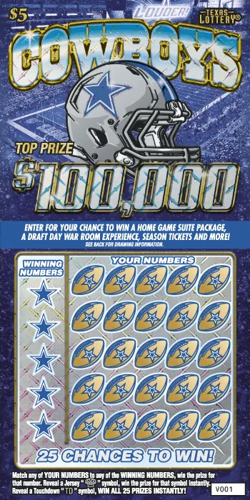 Cowboys Texas scratch-off ticket
