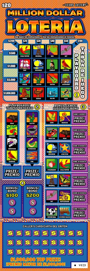 Million Dollar Loteria (#2764) Texas scratch-off ticket