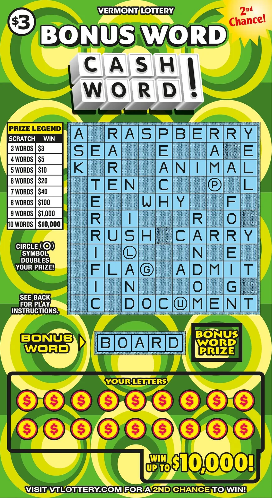 Bonus Word Cashword!
