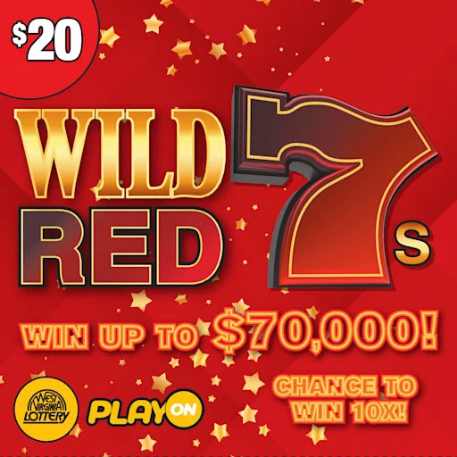 WILD RED 7S West Virginia scratch-off ticket