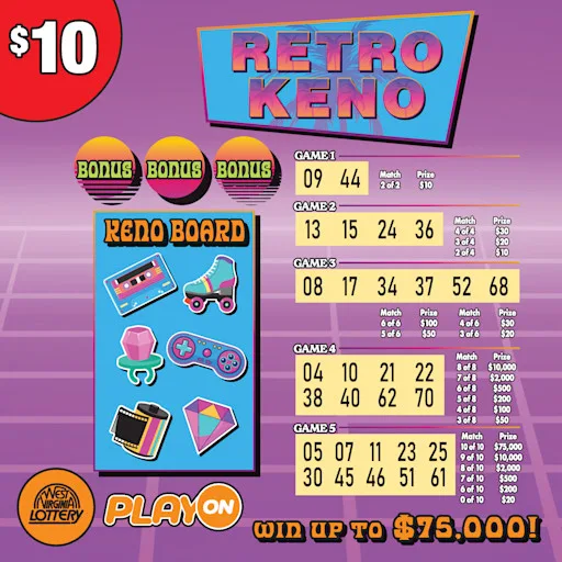 RETRO-BLACK-DUCK-ELECTRIC KENO West Virginia scratch-off ticket