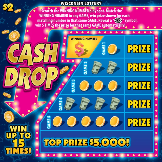 CASH DROP Wisconsin scratch-off ticket